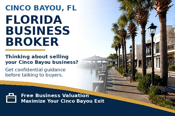 cinco bayou fl business broker